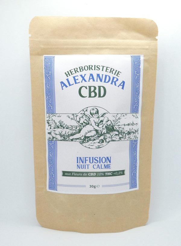 Infusion nuit calme a CBD de la marque Alexandra